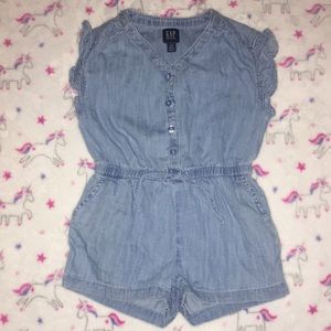 Baby Gap Chambray Flutter Sleeve Romper